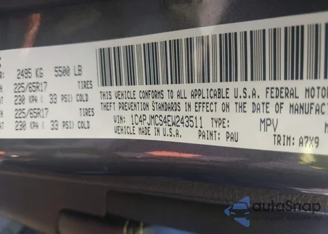 2014 Jeep Cherokee Latitude from USA, damaged, VIN 1C4PJMCS4EW243511